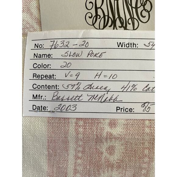 Bassett McNab "Slow Poke" fabric vintage swatch medium weight 26" - Picture 6 of 7